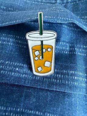 ICED COFFEE Enamel Lapel Backpack Pin NEW